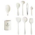 KEMORELA 9-Piece Silicone Kitchen Utensil Set | Non-Stick Silicone Utensil Set Axl 9PCS-Barrel-White