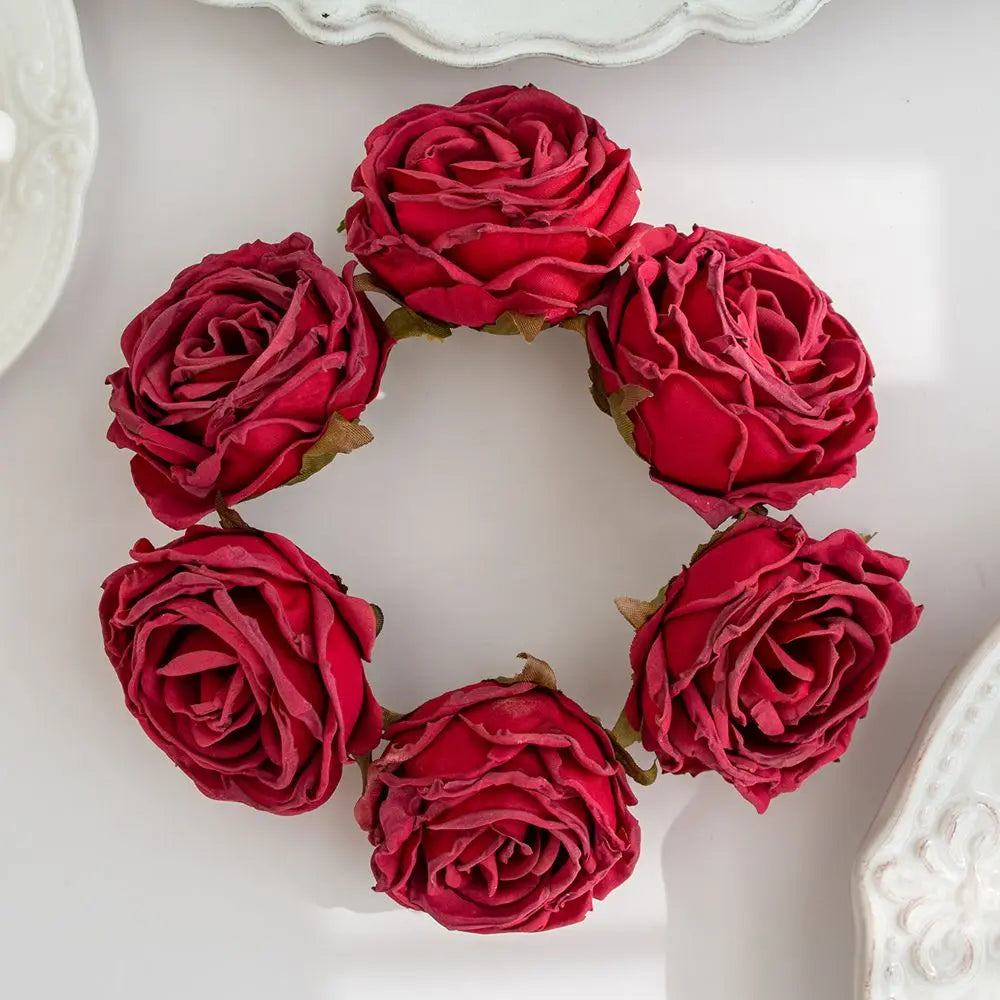 Burned Edge Silk Roses 10/20pc – Artificial Flowers for Weddings Artificial Silk Roses Axl color5 10PCS