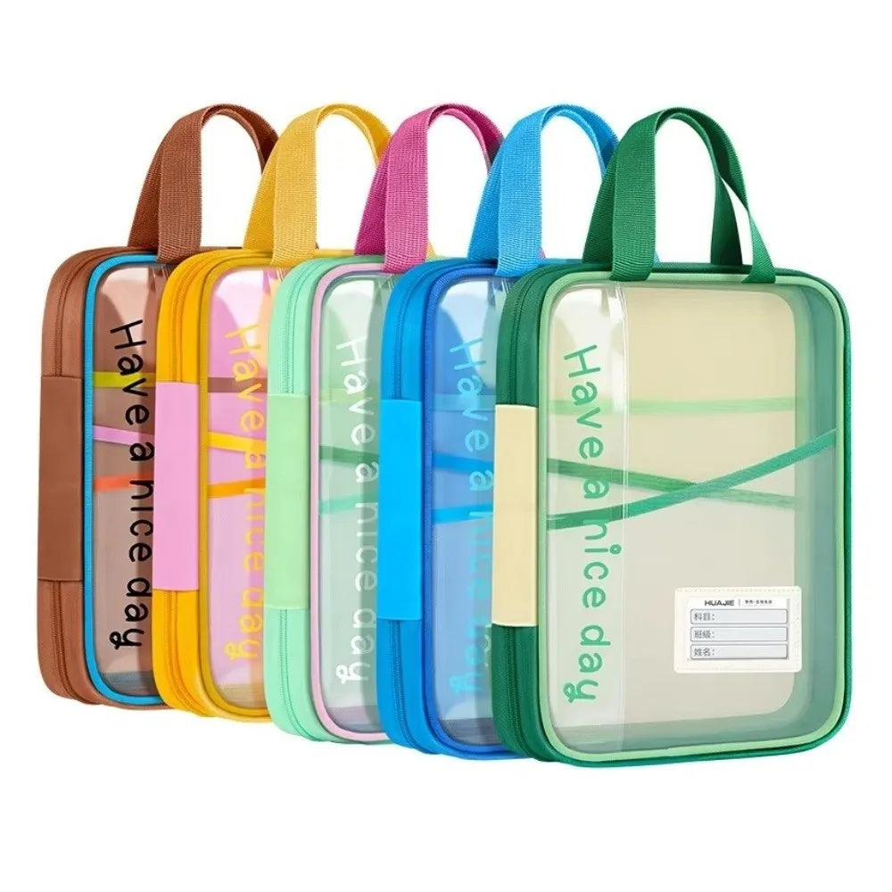 Waterproof Canvas Document Organizer Bag | Mesh Zipper Pouch Document Organizer Bag Axl