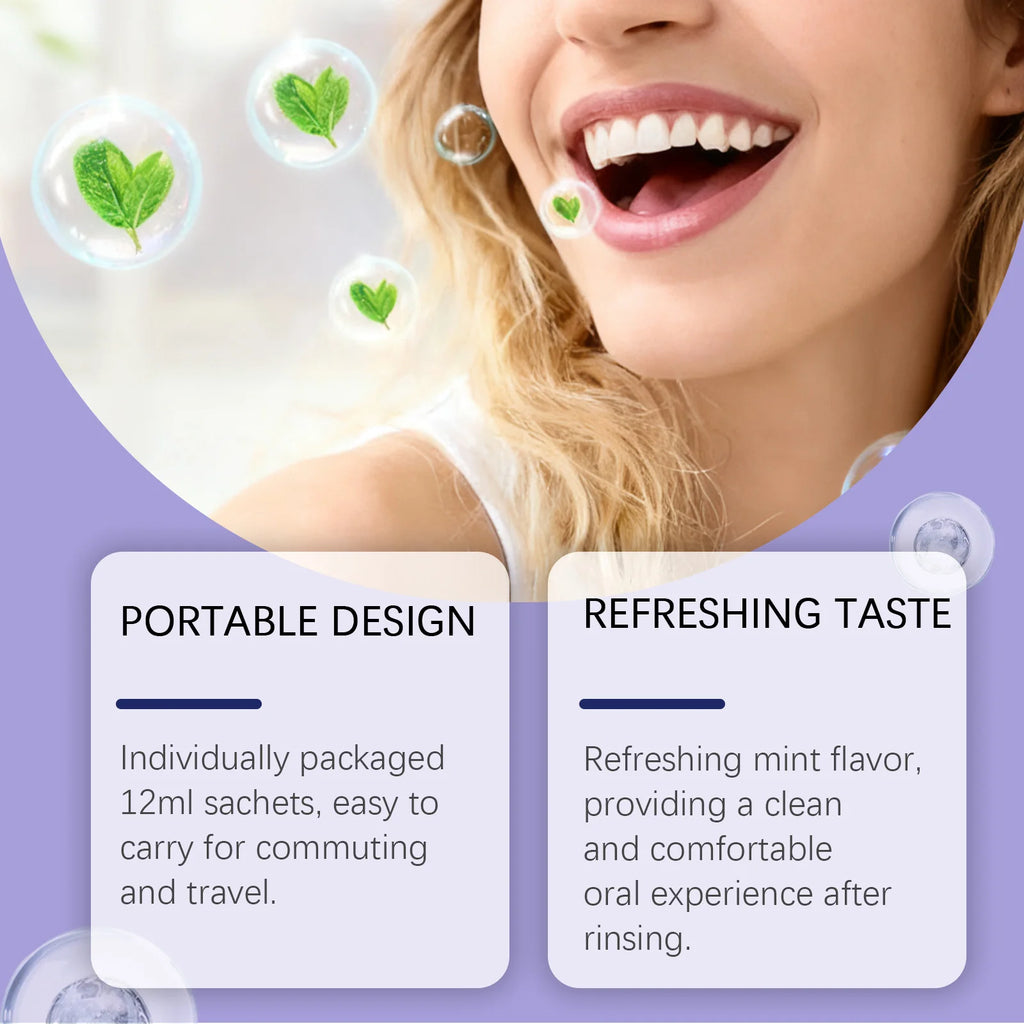 Purple Mouthwash Fresh Mint – 20 Travel Sachets No Alcohol Travel Mouthwash Axl