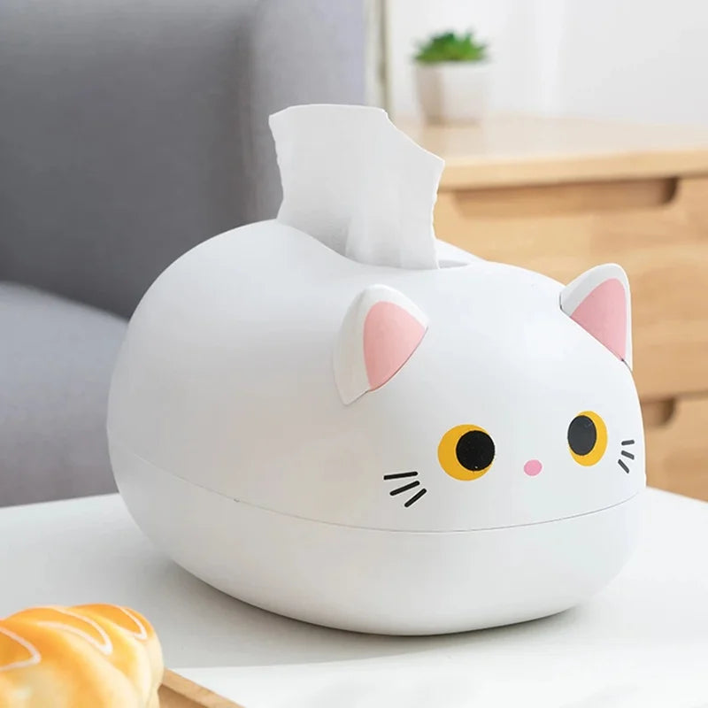 Cat Cartoon Tissue Box Cover with Toothpick Holder | Home Décor Tissue Box Cover Axl