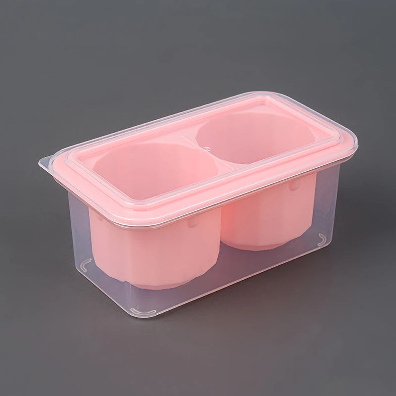 Large Round Silicone Ice Cube Tray with Lid – 2 Cavity Mold Silicone Ice Mold Axl