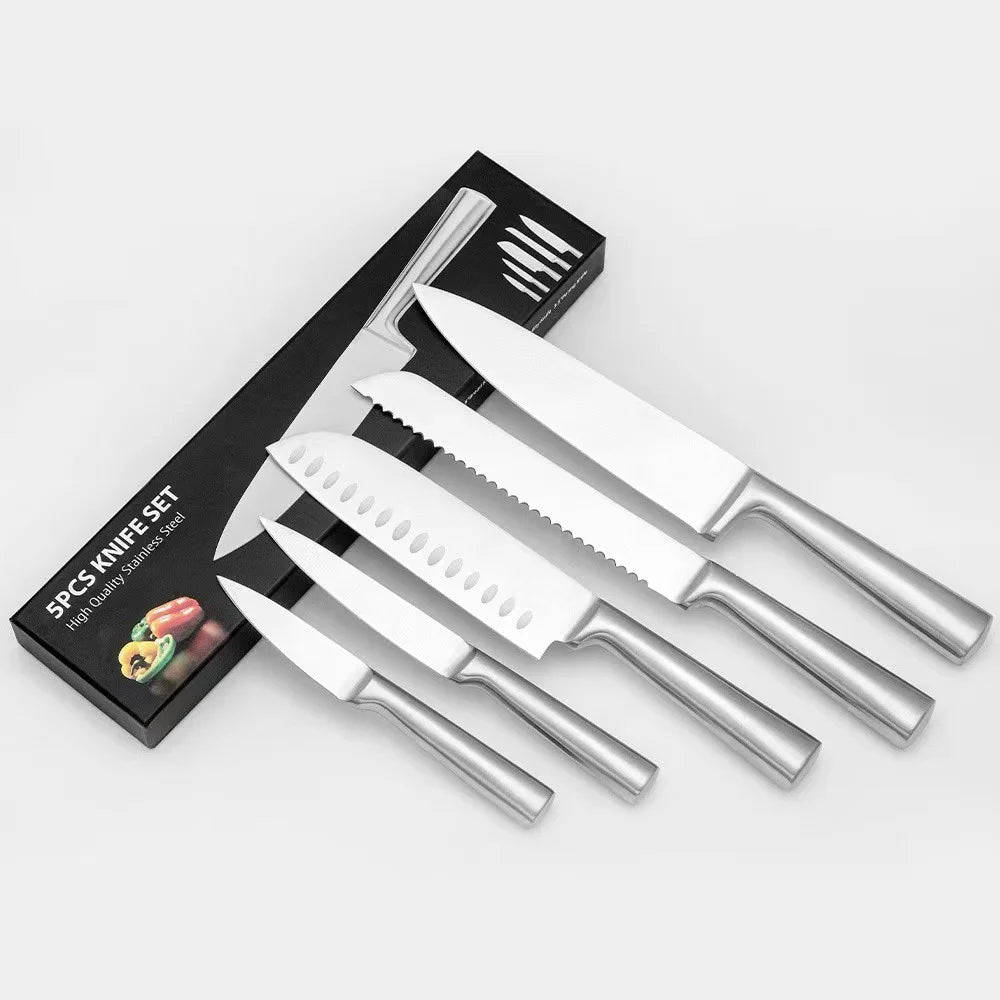 5-Piece Stainless Steel Kitchen Knife Set with Bread Knife Kitchen Knife Set Axl 5pcs