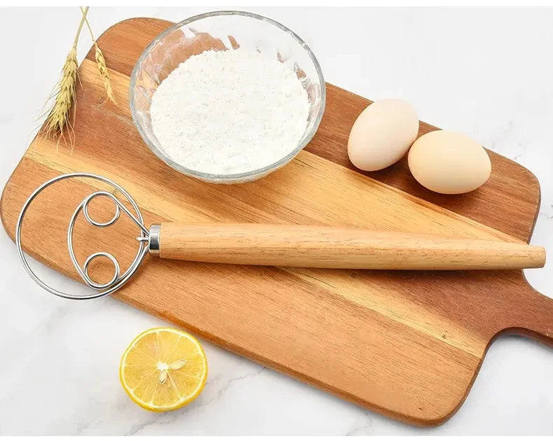 13-Inch Danish Dough Whisk – Stainless Steel & Wood Handle Danish Dough Whisk Axl
