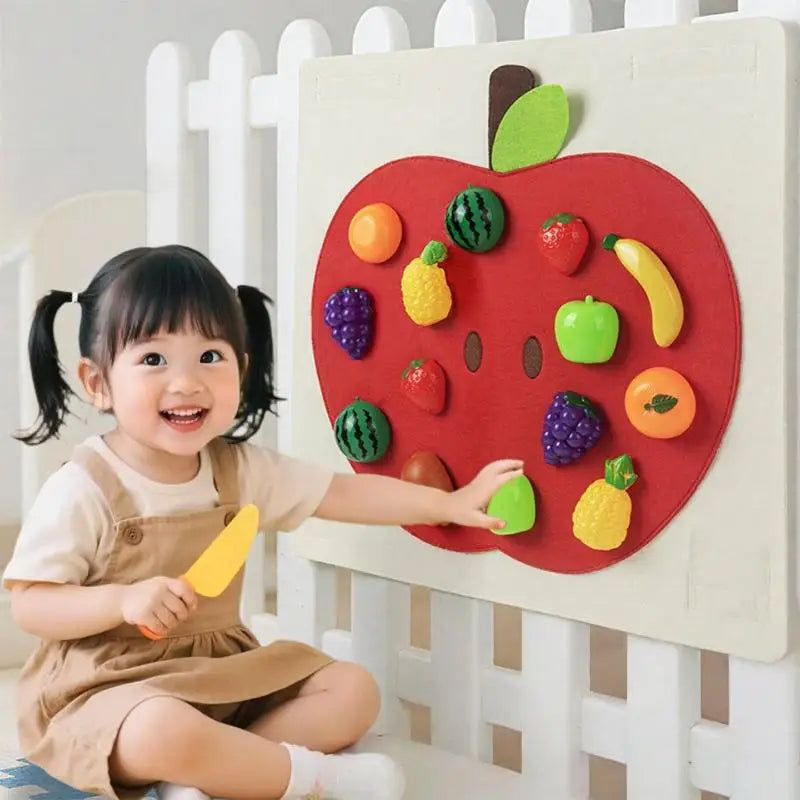 Felt Board Fruit Cutting Wall Sticker – Kids Educational Toy Educational Felt Toy Axl