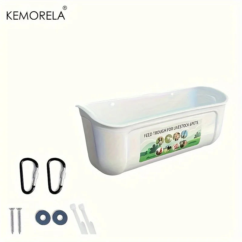 KEMORELA Large Hanging Chicken Feeder – Fence-Mounted Poultry Poultry Feeder Axl White