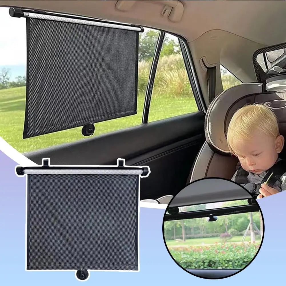 Retractable Car Side Window Sunshade | UV Block & Heat Shield Car Window Sunshade Axl