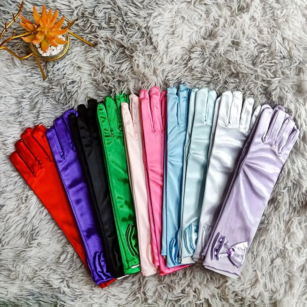 Girls Princess Satin Sequin Gloves – Kids Dance & Dress-Up Kids Dress-Up Gloves Axl