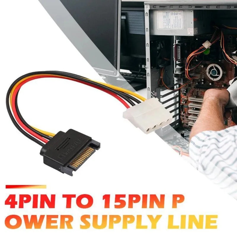4-Pin Molex IDE to 15-Pin SATA Power Adapter Cable for PC HDD SATA Power Adapter Axl
