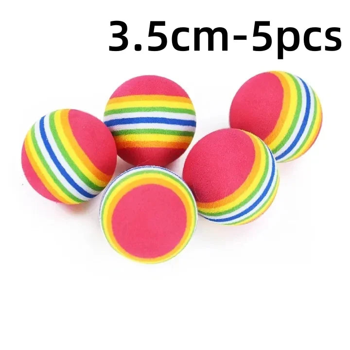 Rainbow EVA Cat Toy Balls 5-Pack – Interactive Pet Play Cat Toy Balls Axl 3.5cm-5pcs