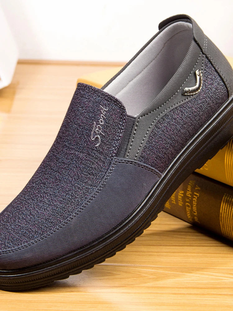 Men's Canvas Slip-On Loafers – Breathable Flat Sneakers Plus Size Canvas Slip-On Loafers Axl
