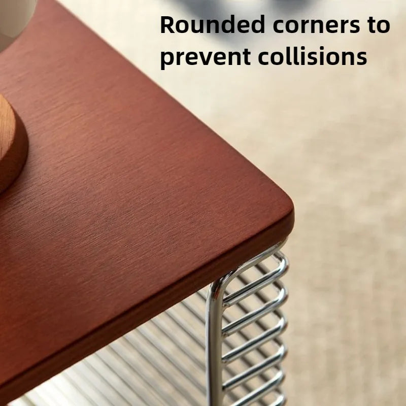 Wooden Movable Coffee Table with Wheels & Storage | 35×35cm Coffee Side Table Axl