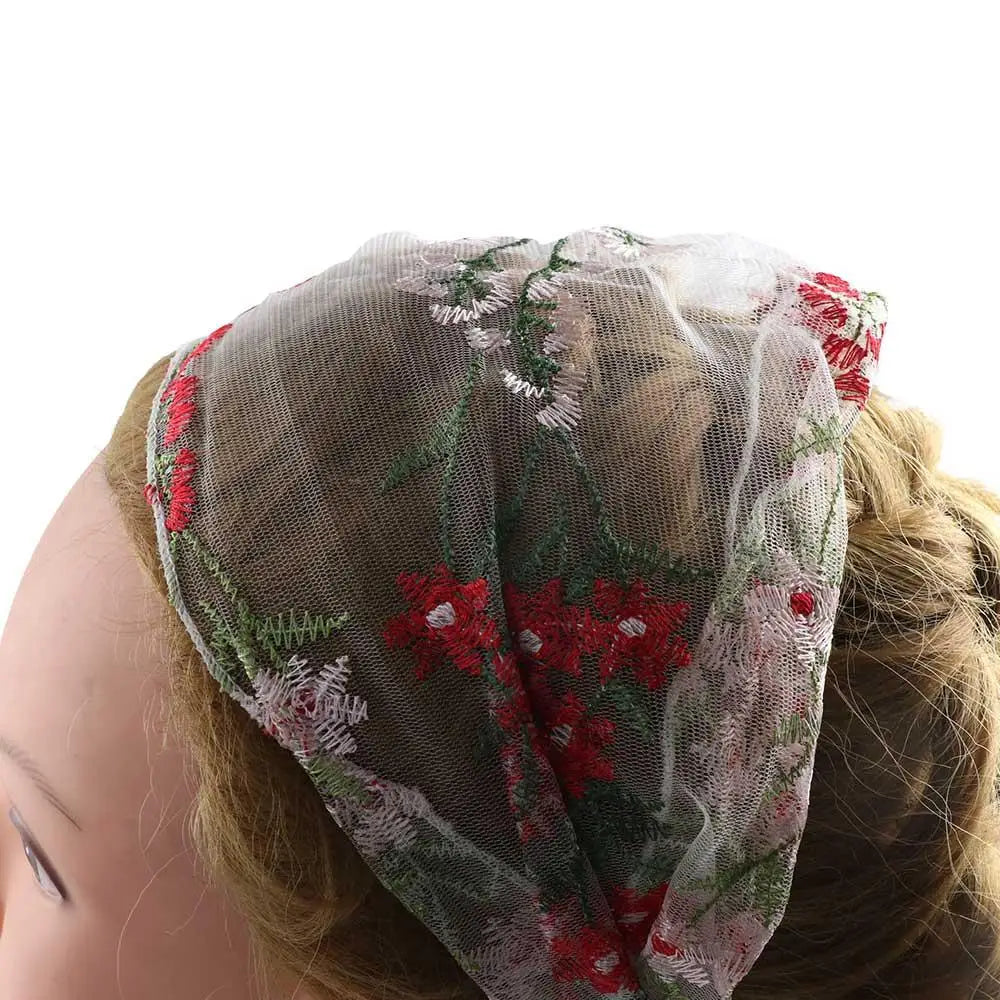 Korean Lace Floral Wide-Brim Turban Headband | Face Wash Hair Band Turban Headband Axl