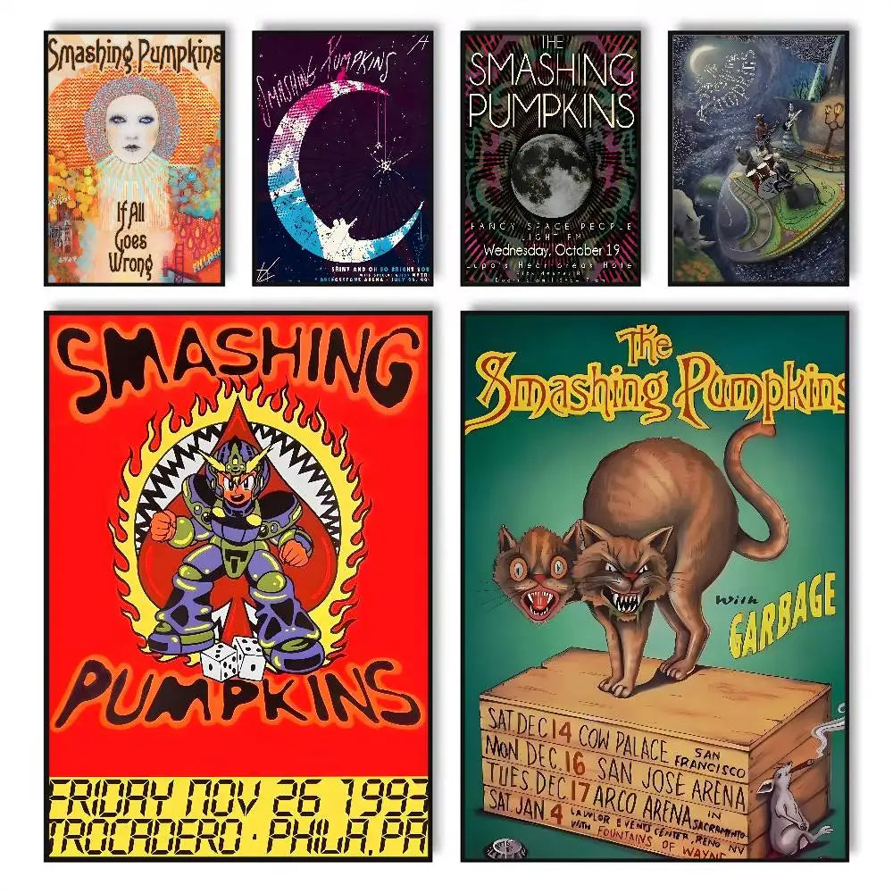 Smashing Pumpkins HD Poster – Self-Adhesive Waterproof Wall Art Music Band Poster Axl
