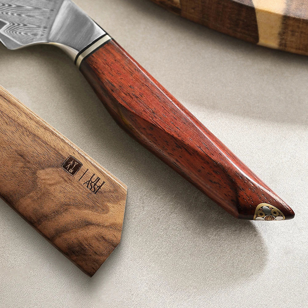 XINZUO 73-Layer Damascus Bunka Knife – 8.27" Chef Knife Damascus Chef Knife Axl