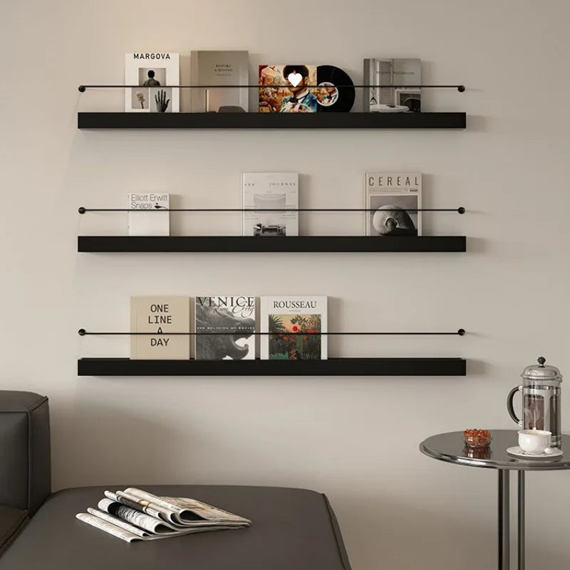 Nordic Wall-Mounted Magazine & Storage Rack | Wrought Iron Wall Storage Rack Axl