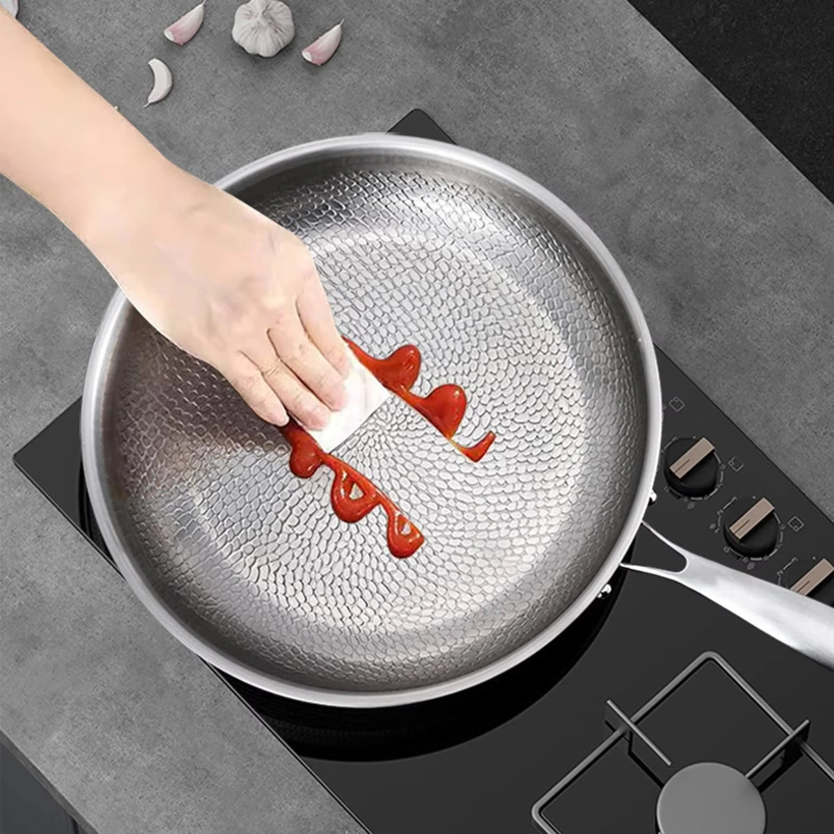 KEMORELA Titanium Non-Stick Frying Pan with Lid | Induction Titanium Frying Pan Axl