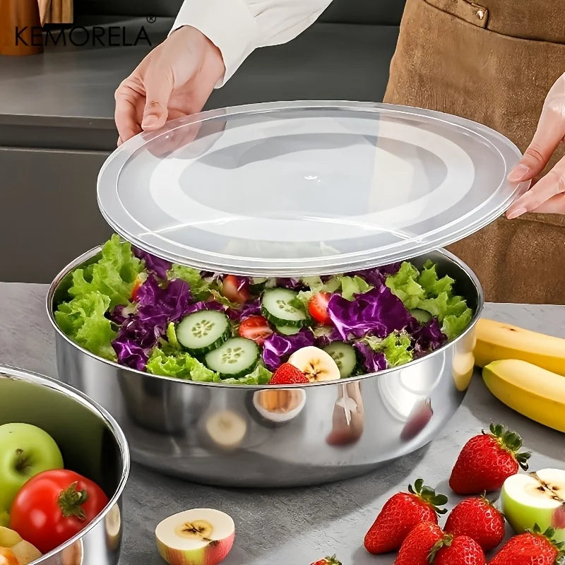 Large Stainless Steel Mixing Bowl – Dough, Salads & Soups Stainless Steel Mixing Bowl Axl 1 Set