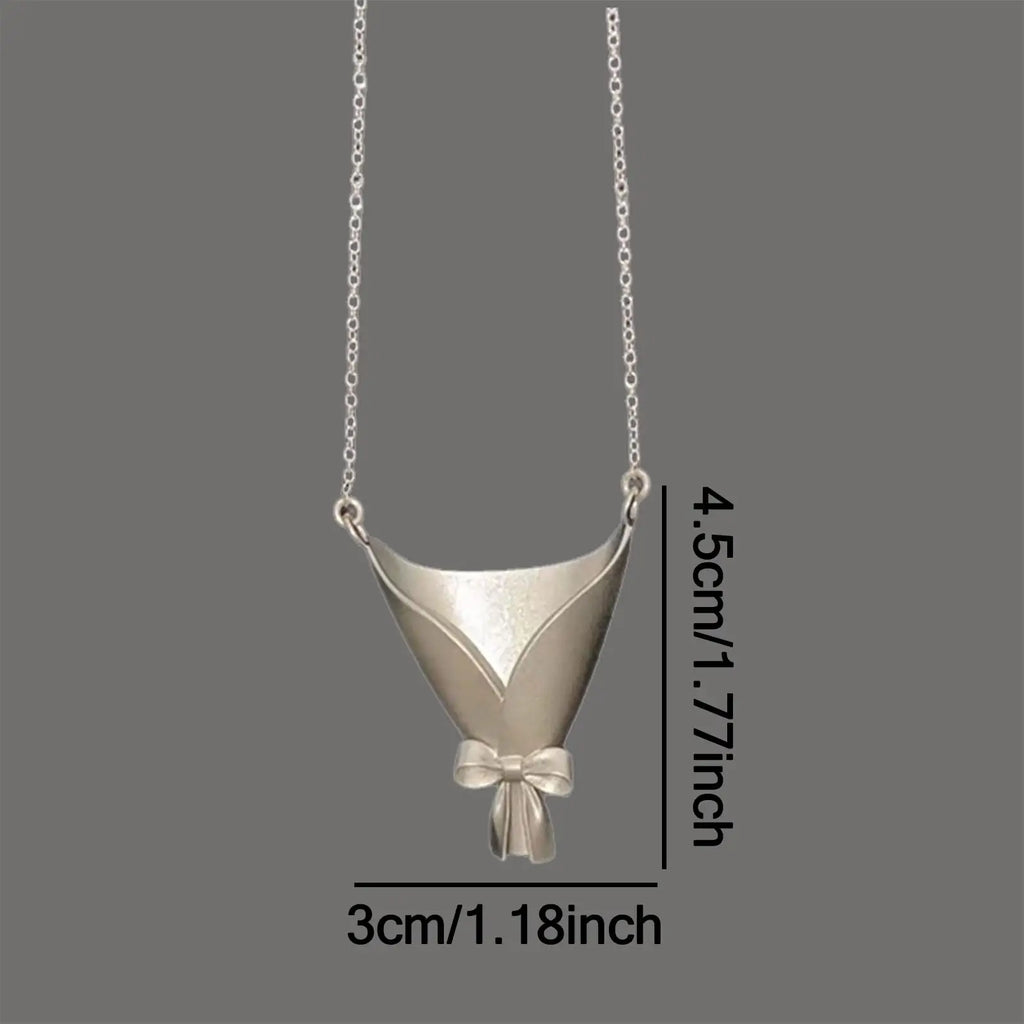 Vase Pendant Necklace – Flower Bouquet Chain for Women Pendant Necklace Axl