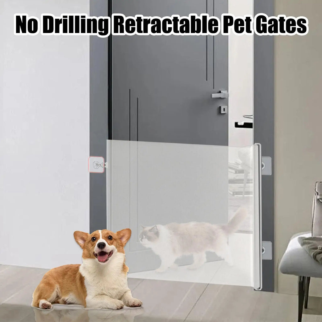 Retractable Pet Gate – No-Drill Screen Door for Dogs & Cats Retractable Pet Gate Axl
