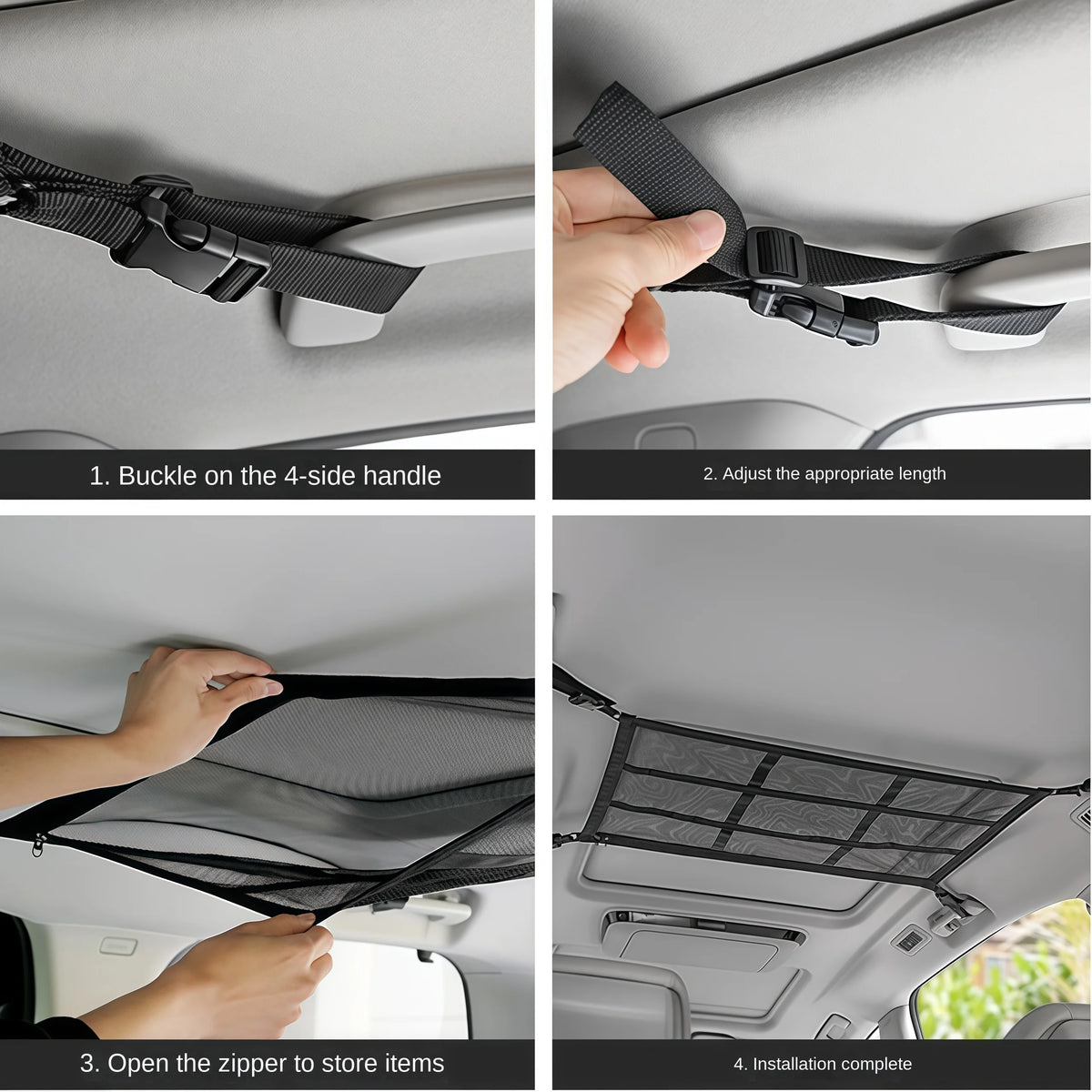 Car Roof Mesh Storage Net – Elastic Organizer, Triangle & Square Car Roof Organizer Axl