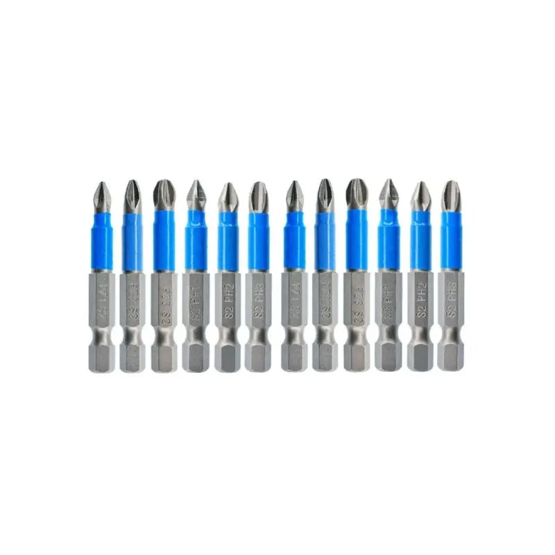 Magnetic Impact Screwdriver Bits 1/4" PH PZ Set 50mm – 6 Pcs Screwdriver Bit Set Axl