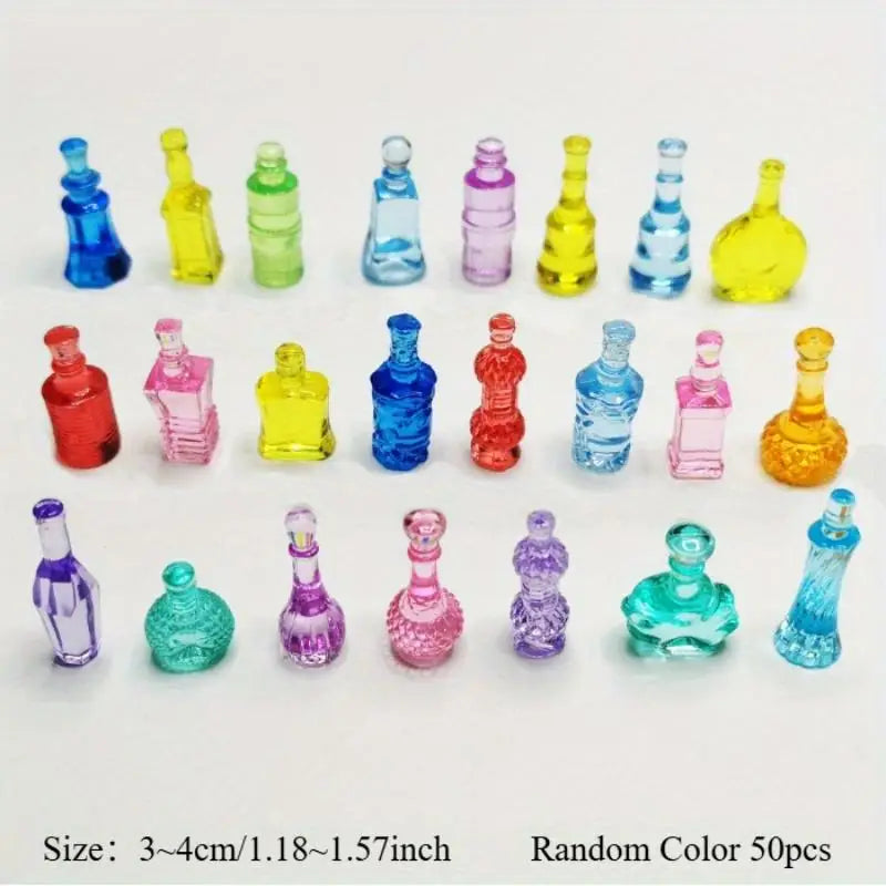 50pcs Mini Bottle Ornaments for DIY Micro Landscapes & Crafts Miniature Craft Ornaments Axl 50pcs