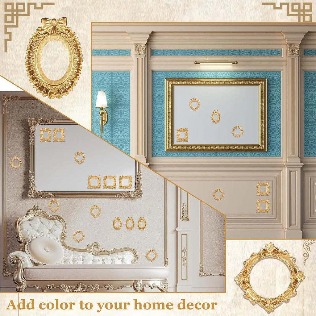 5-Piece Mini Gold Shadow Box Photo Frames – DIY Display Set Photo Display Frames Axl