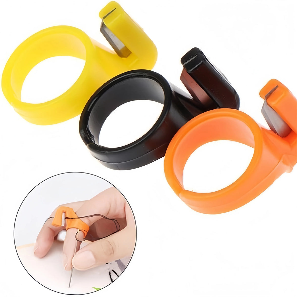 Finger Thimble Thread Cutter Ring – Plastic Sewing Tool 3/10pc Sewing Thimble Tool Axl