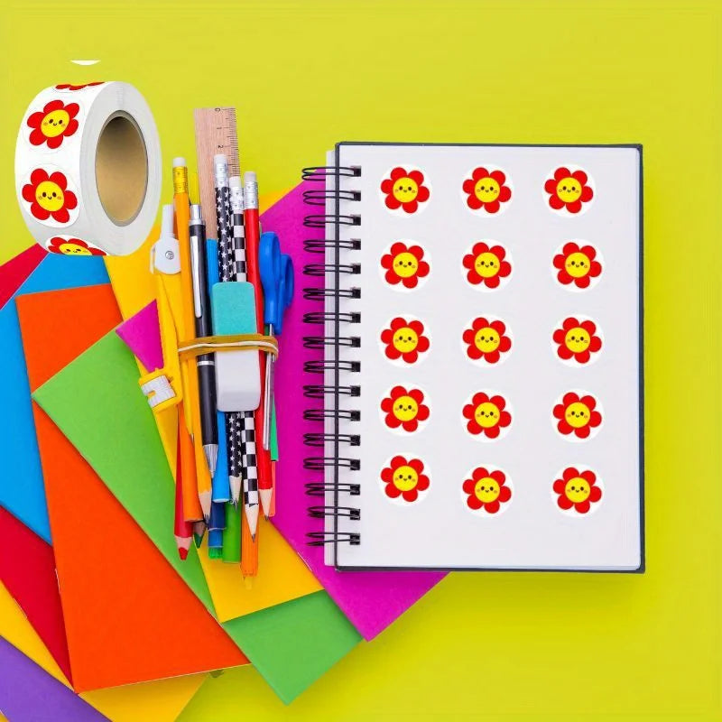 5-Roll Flower Reward Stickers for Kids – Classroom & Crafts Reward Sticker Rolls Axl