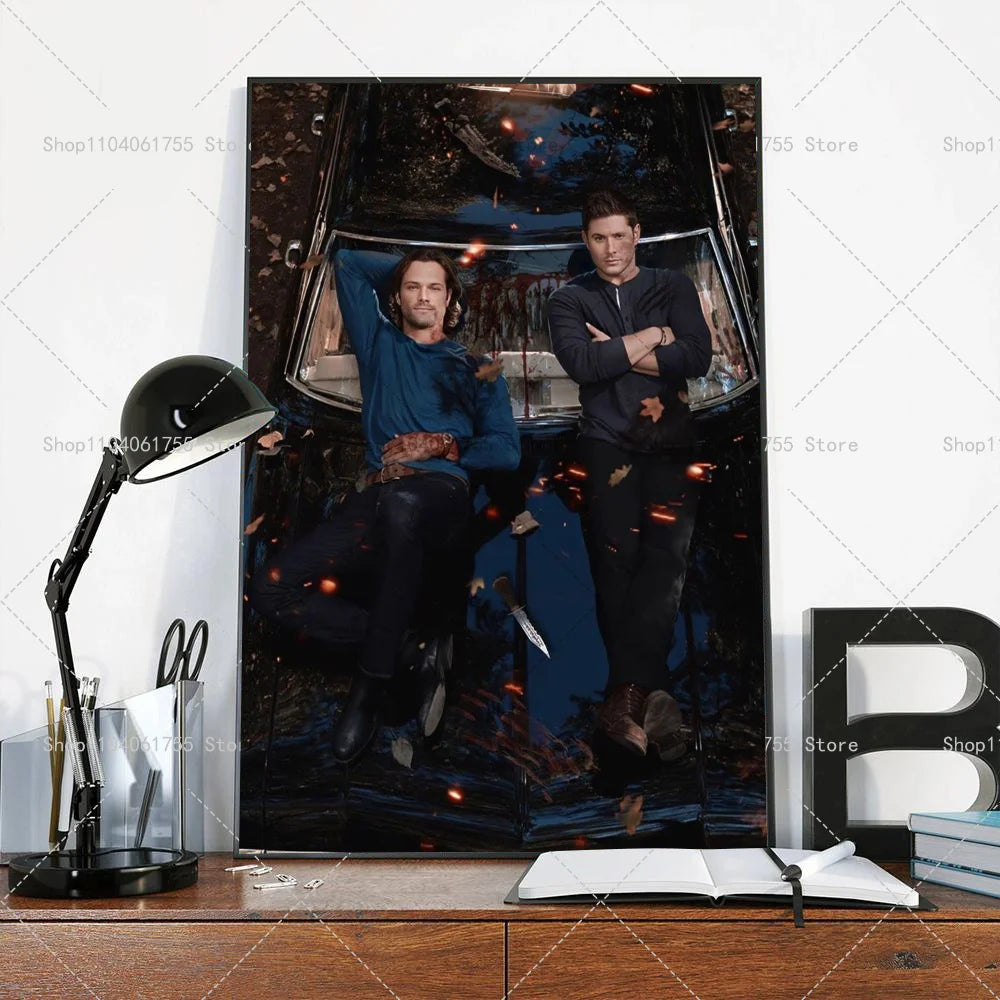 Supernatural Dean & Sam Wall Poster | Self-Adhesive Waterproof Wall Poster Sticker Axl z10 21x30cm No Frame