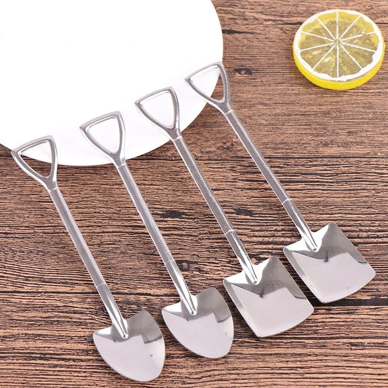 4-Piece Shovel Shape Stainless Steel Dessert Spoons Set Dessert Spoon Set Axl