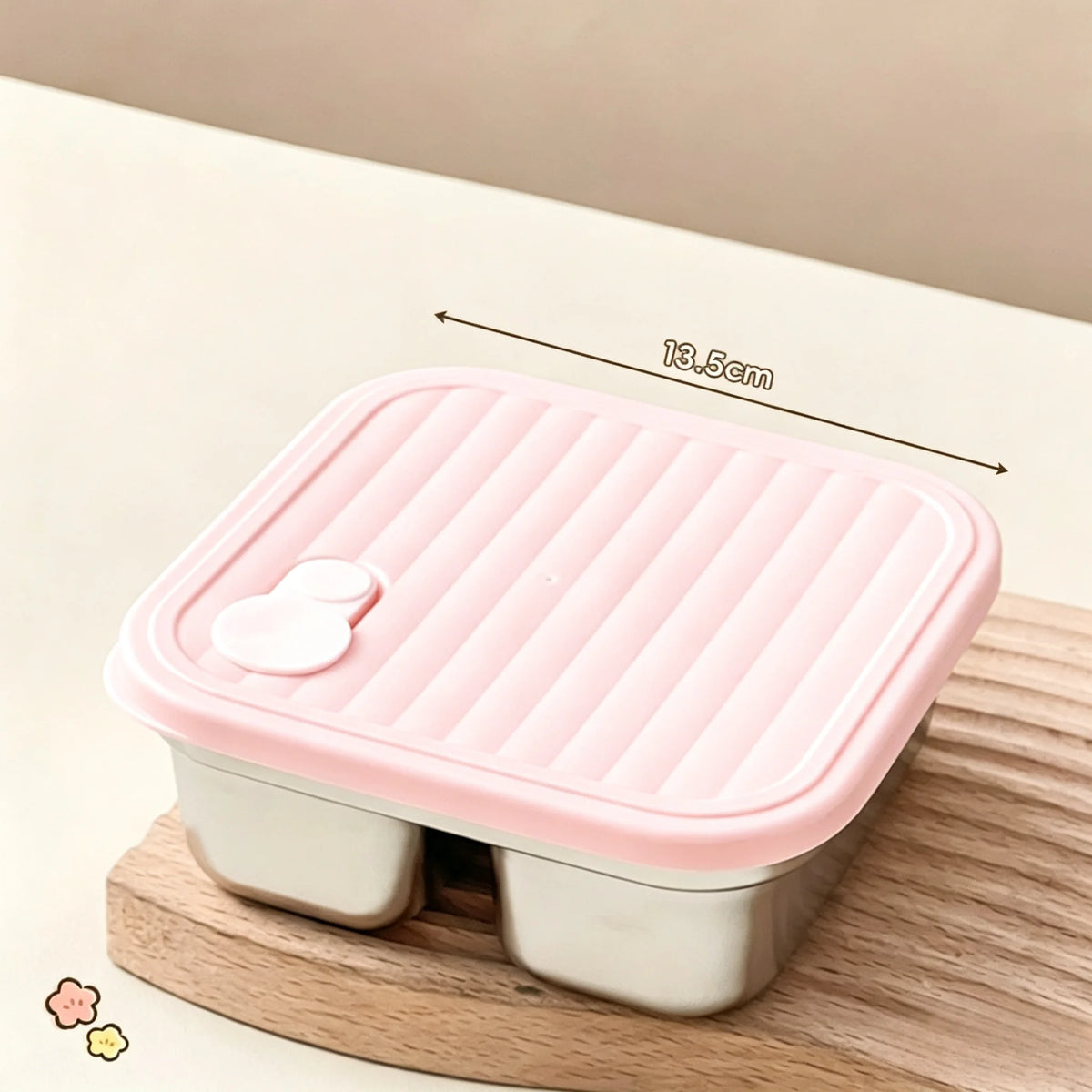 WORTHBUY 304 Stainless Steel Stackable Leak-Proof Lunch Box Stainless Steel Lunch Box Axl Pink 600ml