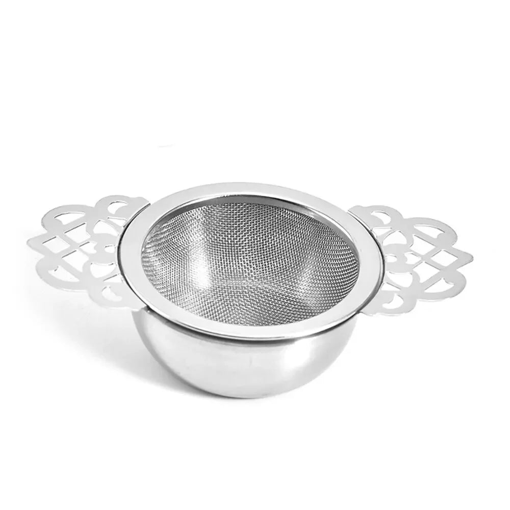 Fine Mesh Stainless Steel Tea Strainer – Double Ear Infuser Tea Strainer Axl silvery