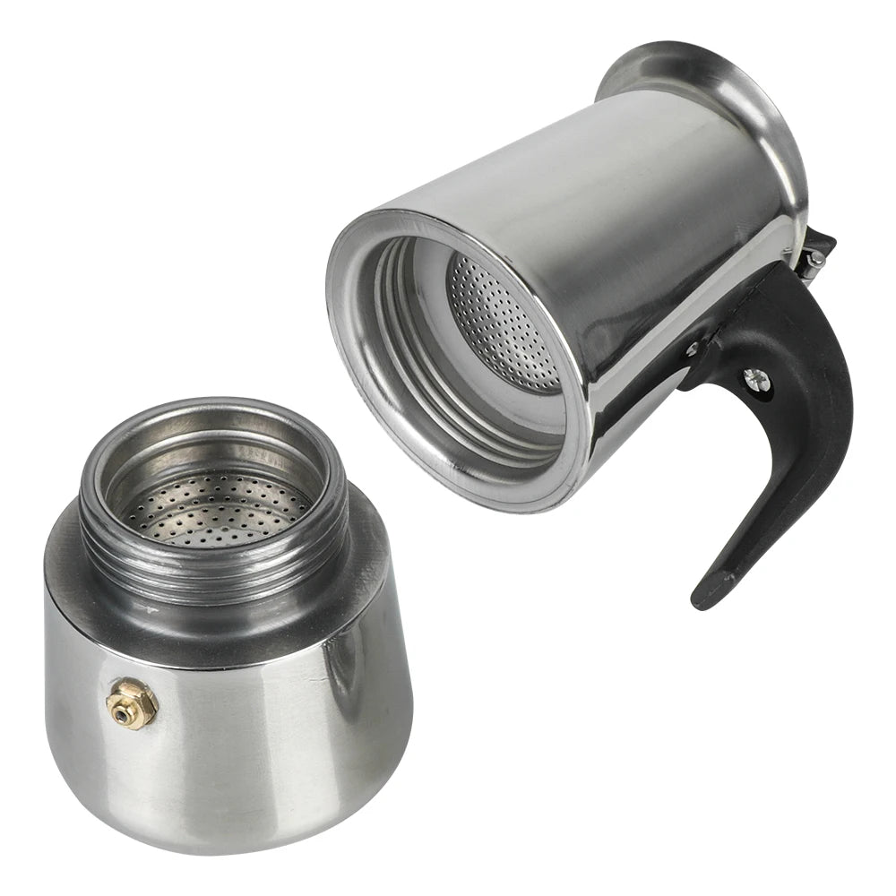 Stainless Steel Moka Pot – Stovetop Espresso Maker 2–9 Cup Stovetop Moka Pot Axl