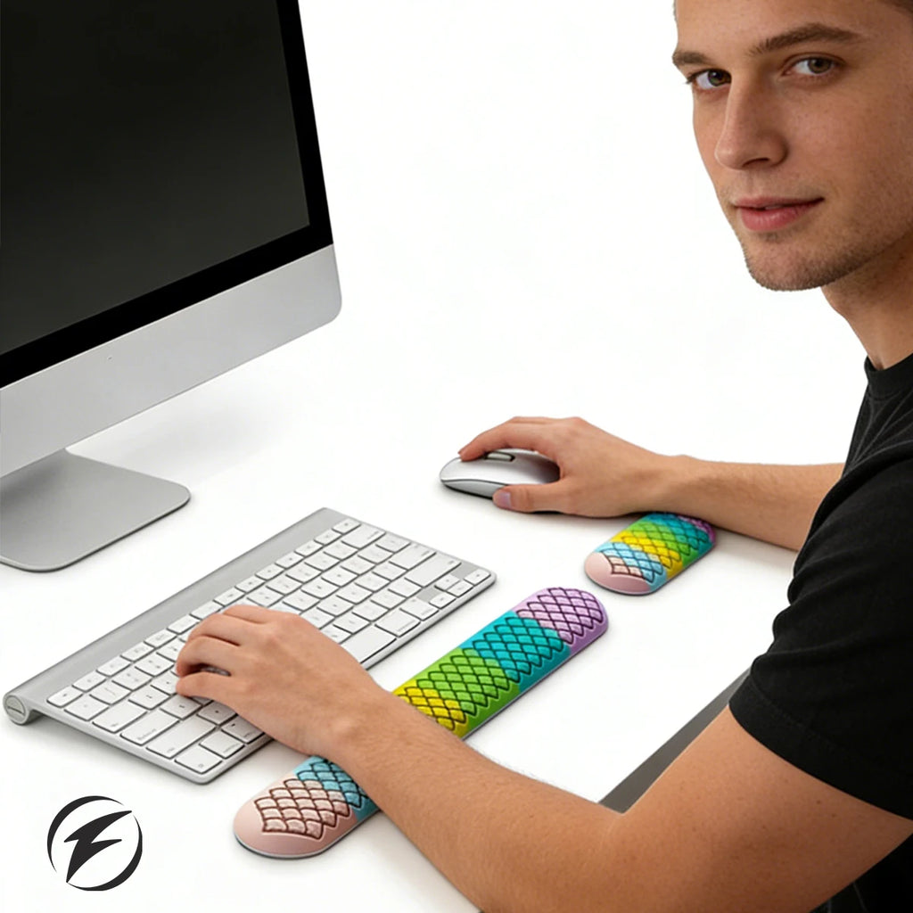 Ergonomic Silicone Wrist Rest & Mouse Pad Set | GUUGEI Wrist Rest Set Axl