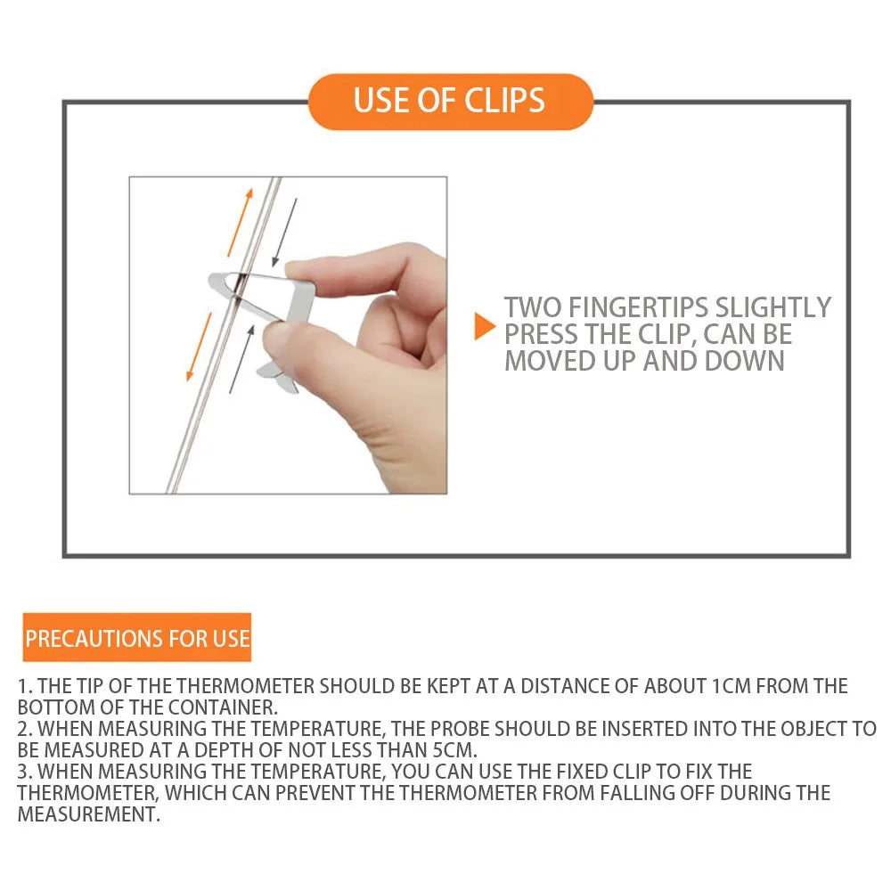 Analog Deep Fry Thermometer 0–200°C | Stainless Steel & Pot Clip Cooking Thermometer Axl