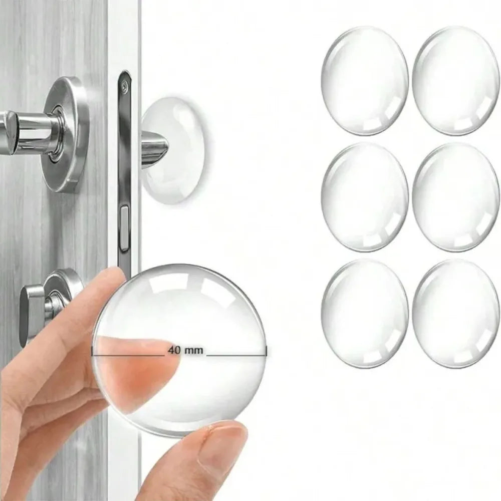 6-Pack Clear PU Door Knob Wall Shield Bumper Protectors Door Wall Protector Axl