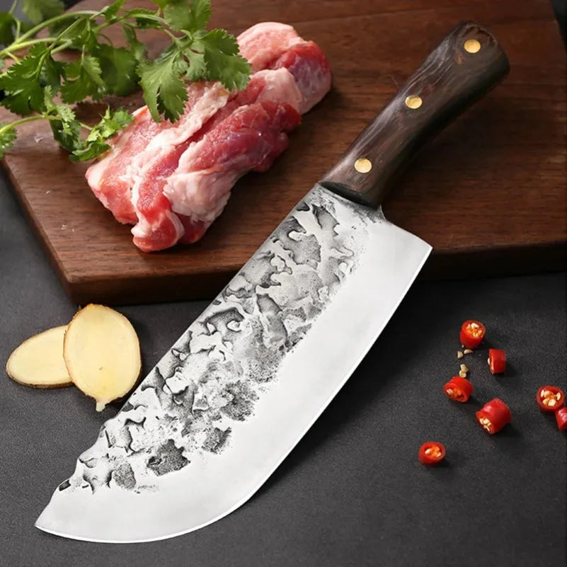 Handmade Stainless Steel Cleaver Knife – Wood Handle | InLeung Cleaver Knife Axl