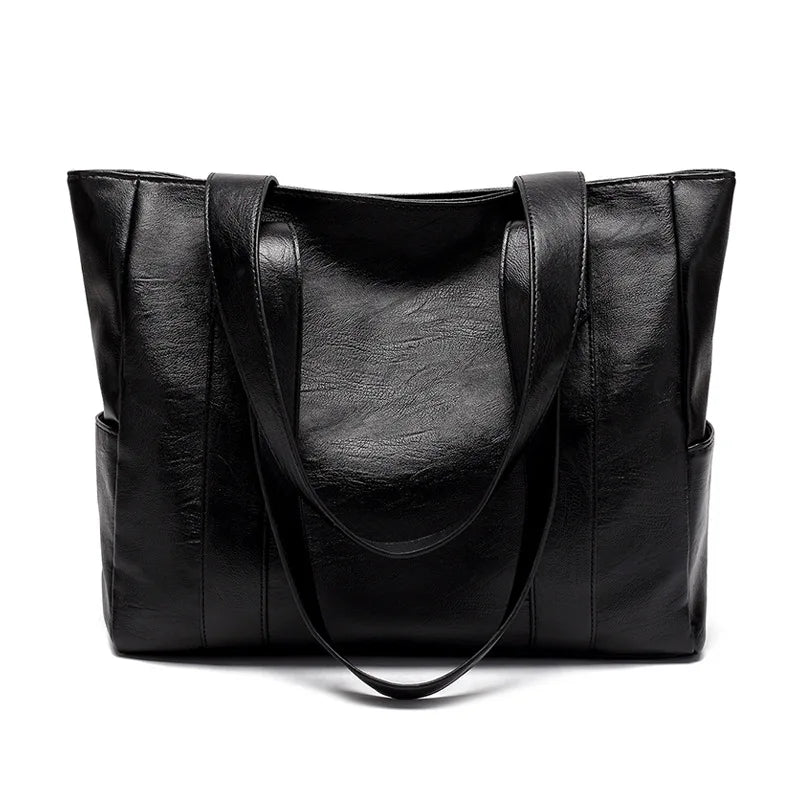 Women's Large Capacity PU Leather Shoulder Handbag | Casual Tote Shoulder Handbag Axl