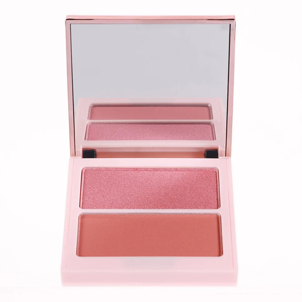 Dual Color Matte Blush & Highlighter Palette | Vegan Custom Logo Blush Highlighter Palette Axl