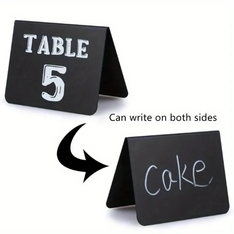 12-Pack Mini Chalkboard Signs – Double-Sided Table Cards Chalkboard Table Signs Axl