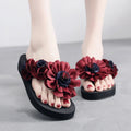 Bohemian Floral Wedge Flip Flops – Women's Platform Sandals Wedge Flip Flops Axl red 41