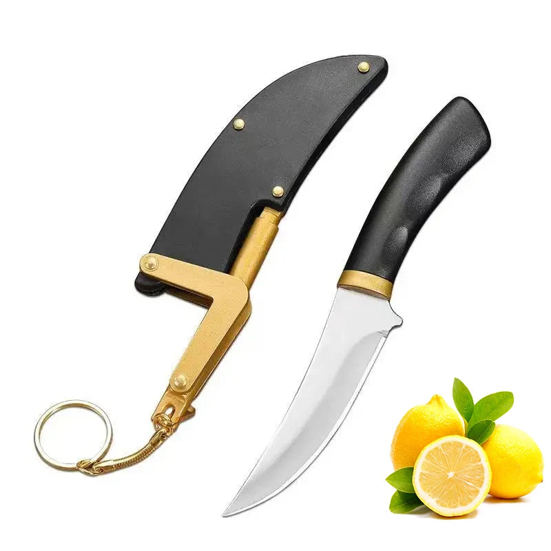 Stainless Steel Outdoor Knife with Sleeve & Plastic Handle Outdoor Utility Knife Axl