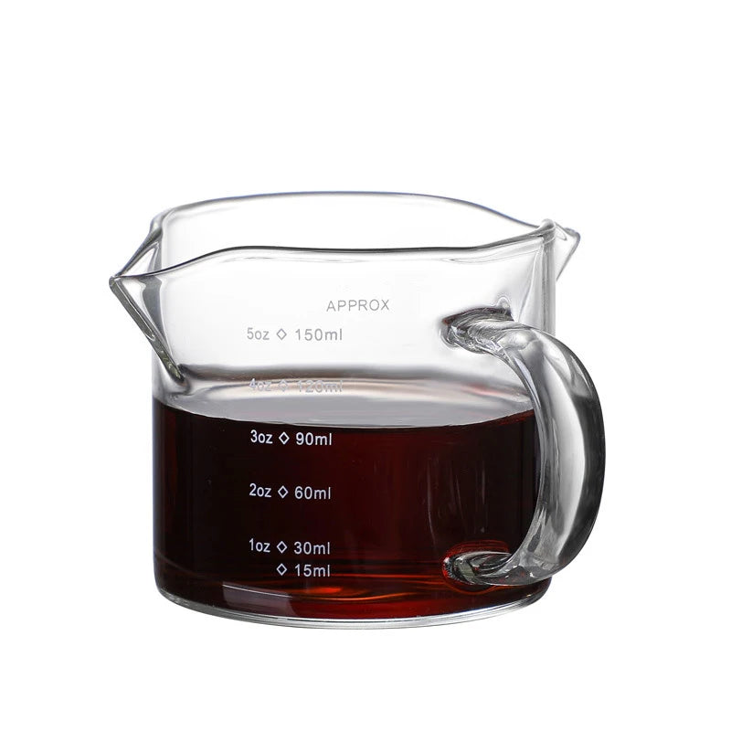 Glass Measuring Cup with Handle – 75ml & 150ml Espresso Cup Glass Measuring Cup Axl 150ml