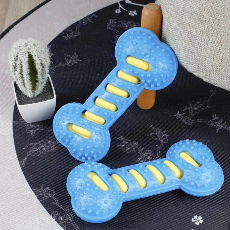 Squeaky Rubber Bone Dog Chew Toy – Bite-Resistant Puppy Stick Dog Chew Toy Axl