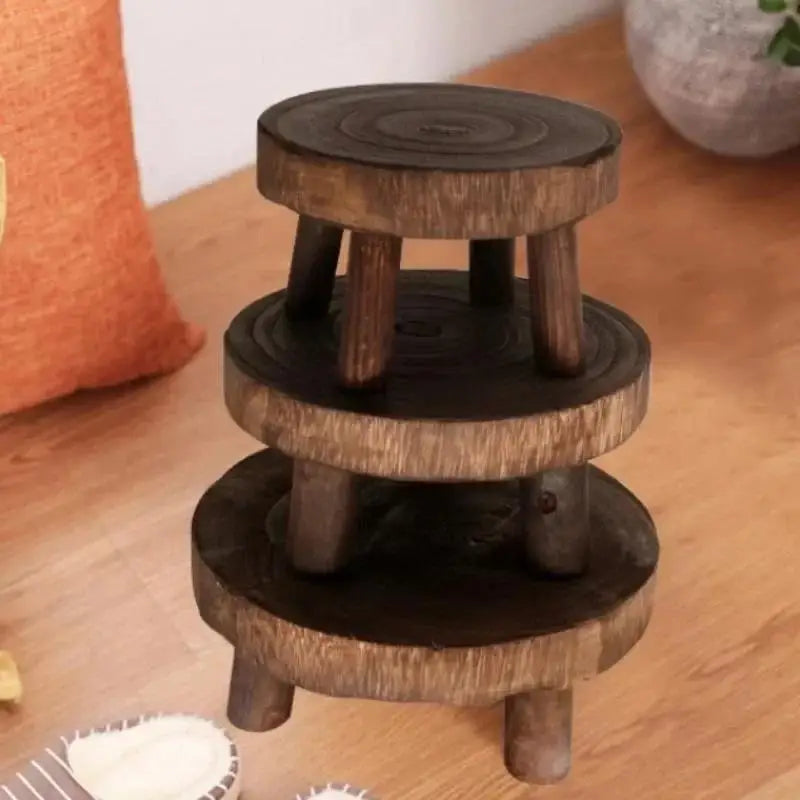 Wooden Plant Stand – Solid Wood Flower Pot Holder S/M/L Wooden Plant Stand Axl