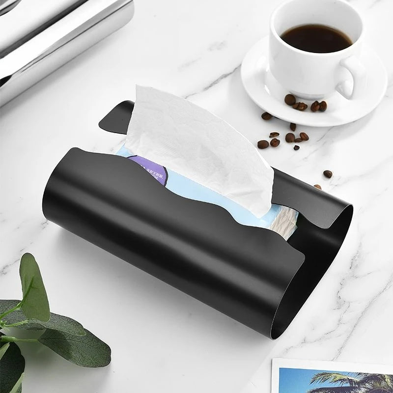 Stainless Steel Tissue Box – Modern Minimalist Napkin Holder Tissue Box Holder Axl Black