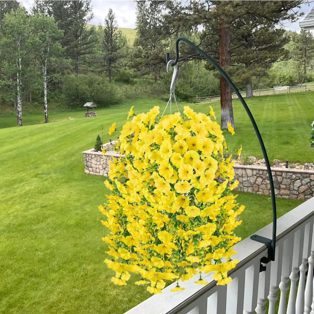 2pc Artificial Silk Petunia Hanging Flowers | UV Resistant Outdoor Artificial Hanging Flowers Axl