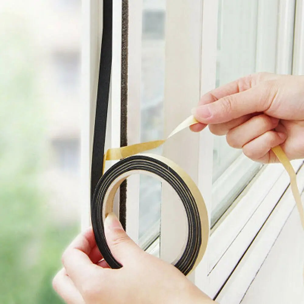 5m Self-Adhesive Foam Weatherstrip – Door & Window Gap Seal Tape Foam Weatherstrip Tape Axl